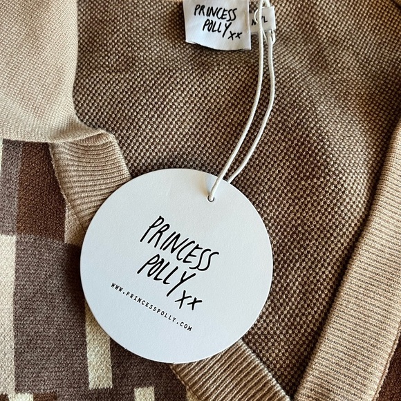 NWT Princess Polly Shyla Mini Dress Brown M/L - Picture 5 of 6